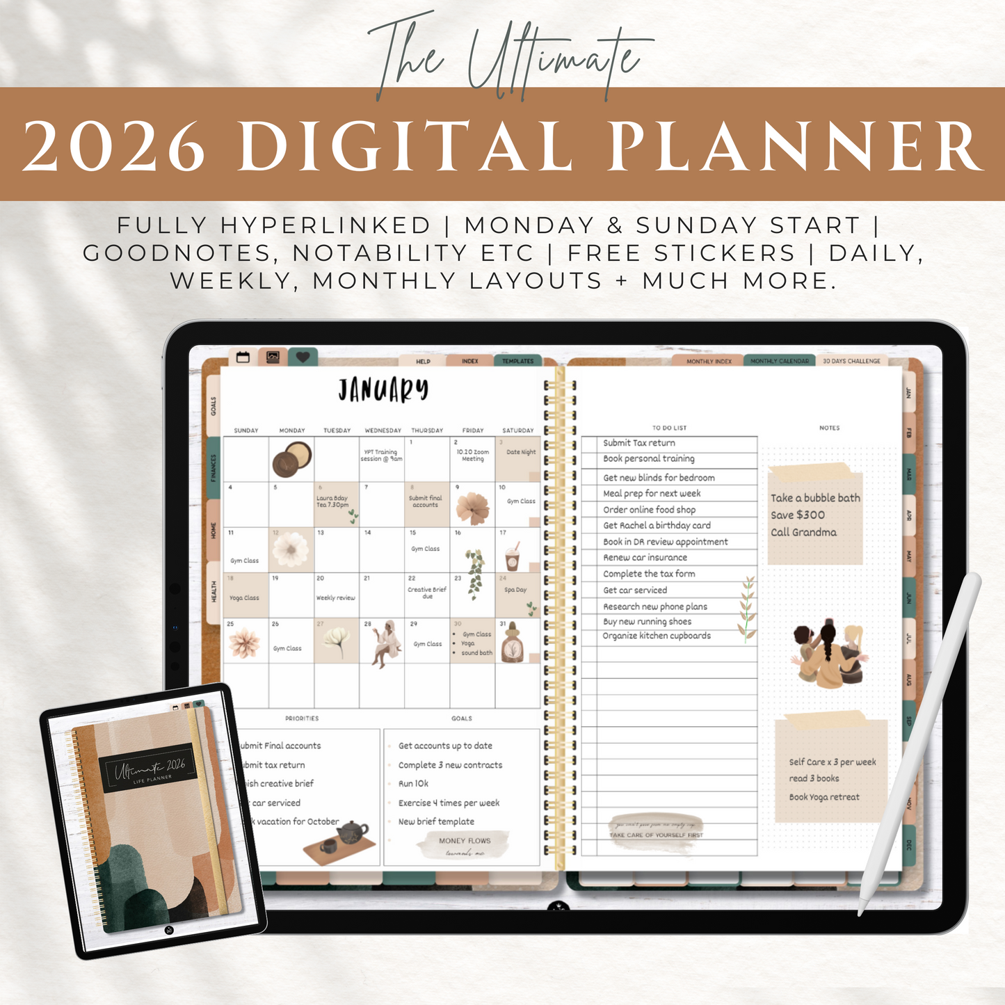 2026 Ultimate Life Planner in Neutral Abstract