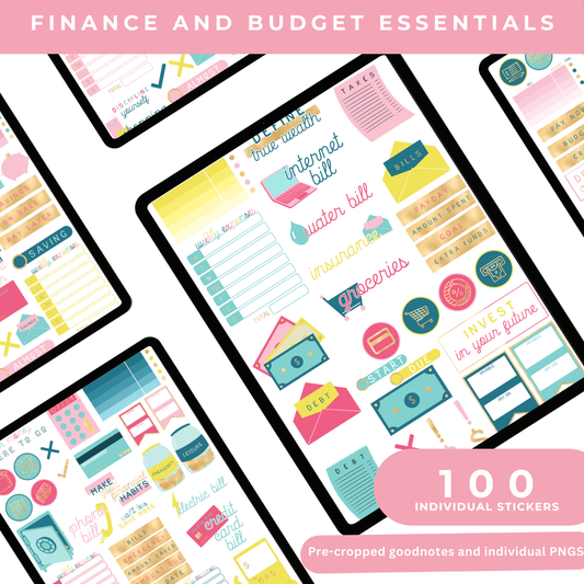 Finance and Budget Essentials Digital Stickers