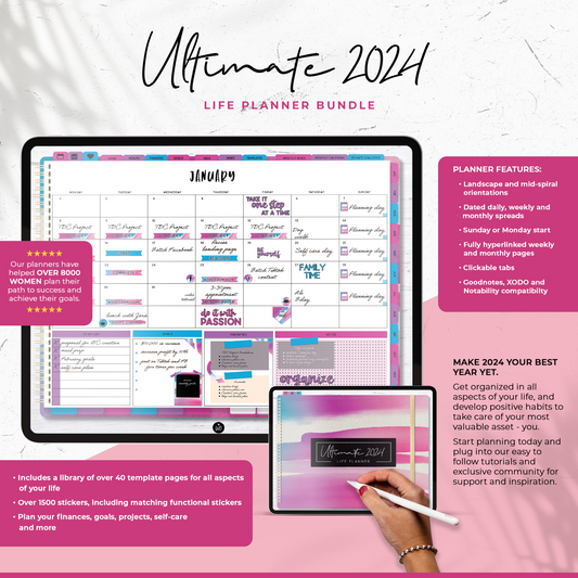 2024 Ultimate Life Planner in Defiant Rainbow