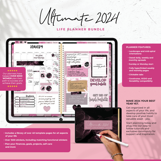 2024 Ultimate Life Planner in Liquid Pink