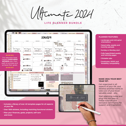 2024 Ultimate Life Planner in Abstract Blush