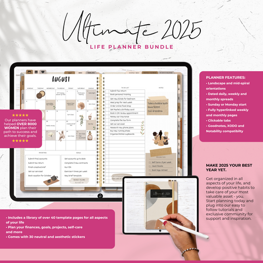 2025 Ultimate Life Planner in Neutral Abstract