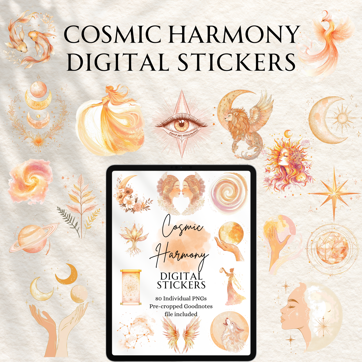 Cosmic Harmony Digital Stickers