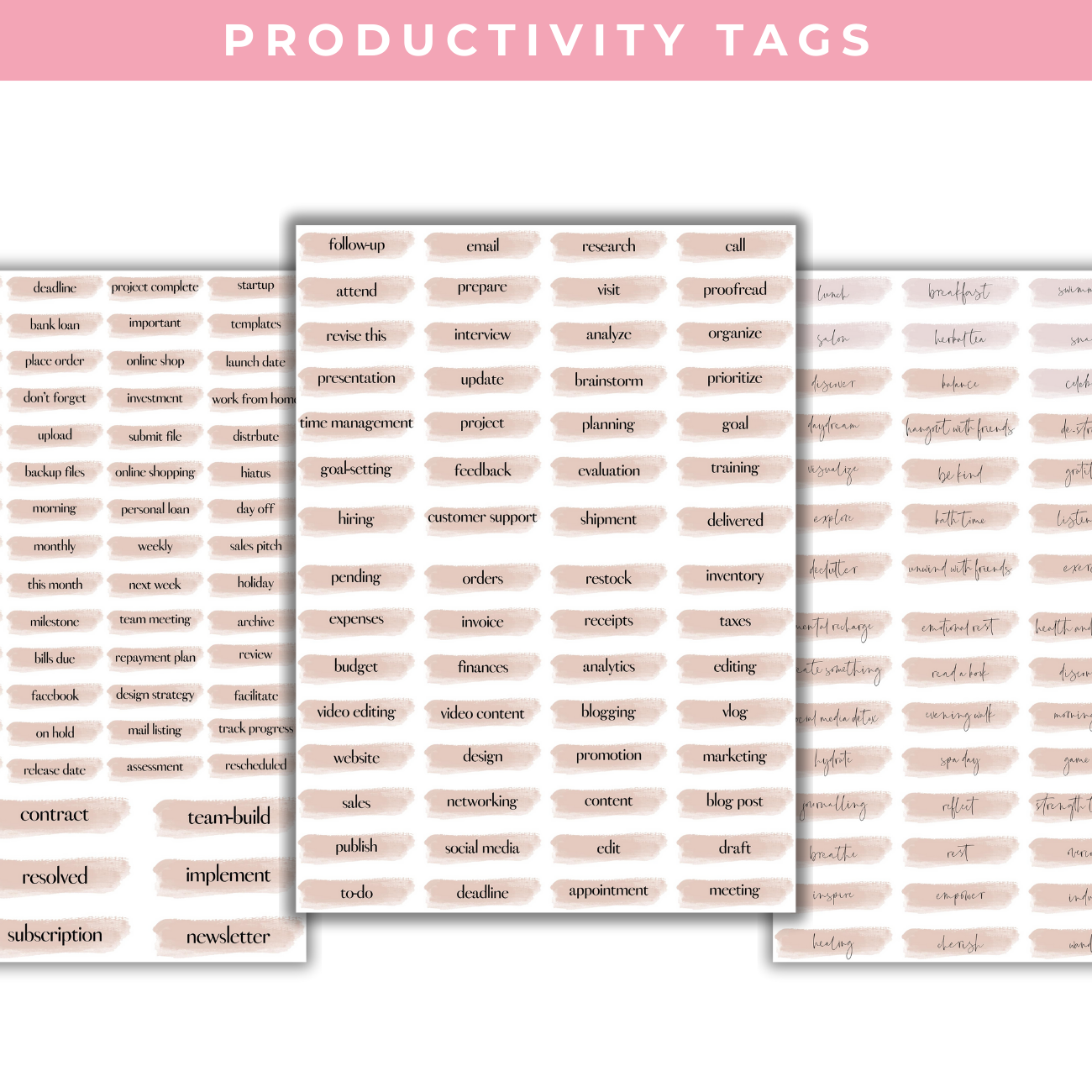 Productivity Tags Digital Stickers