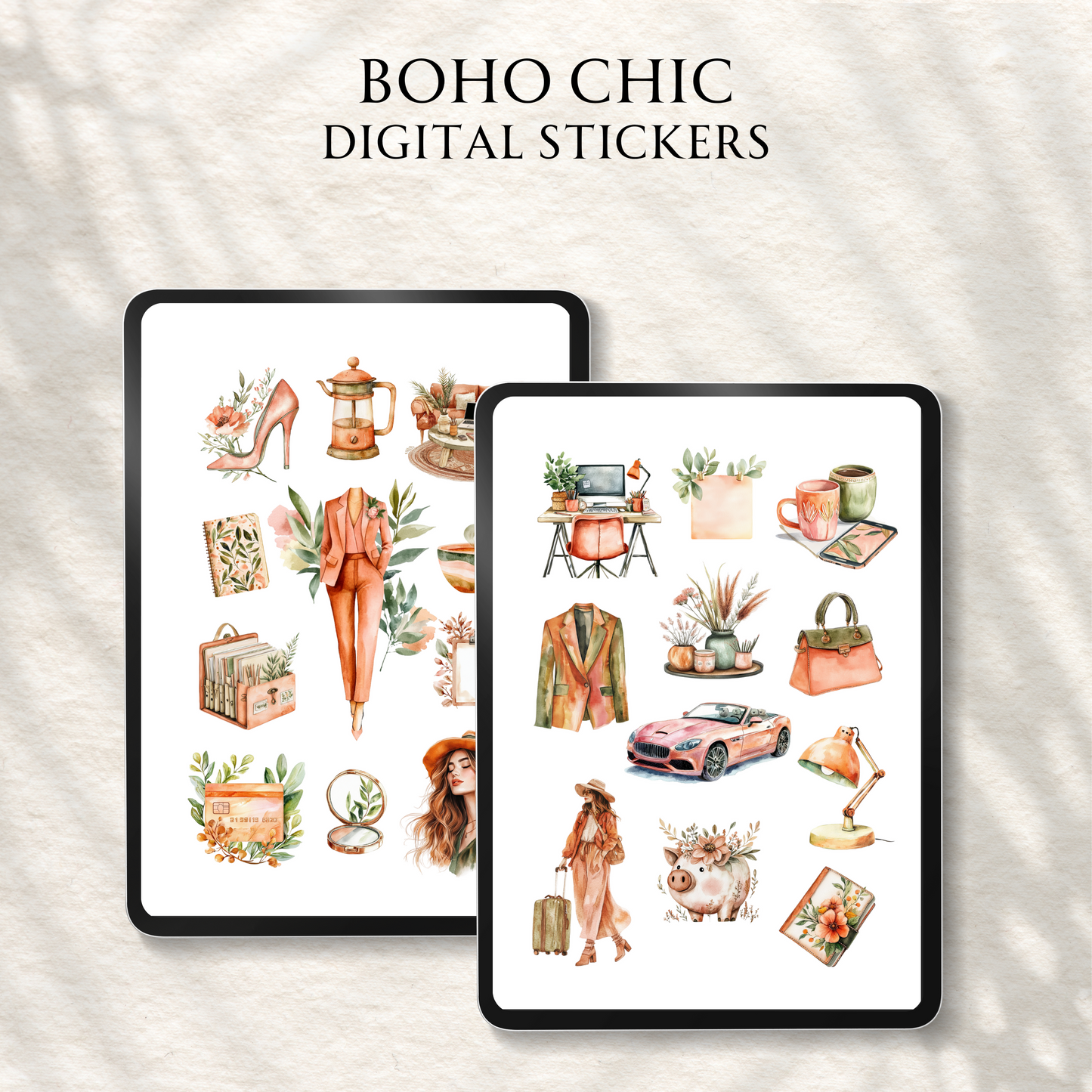 Boho Chic Digital Stickers