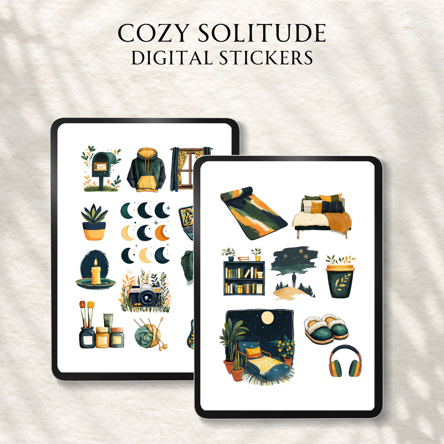 Cozy Solitude Digital Stickers