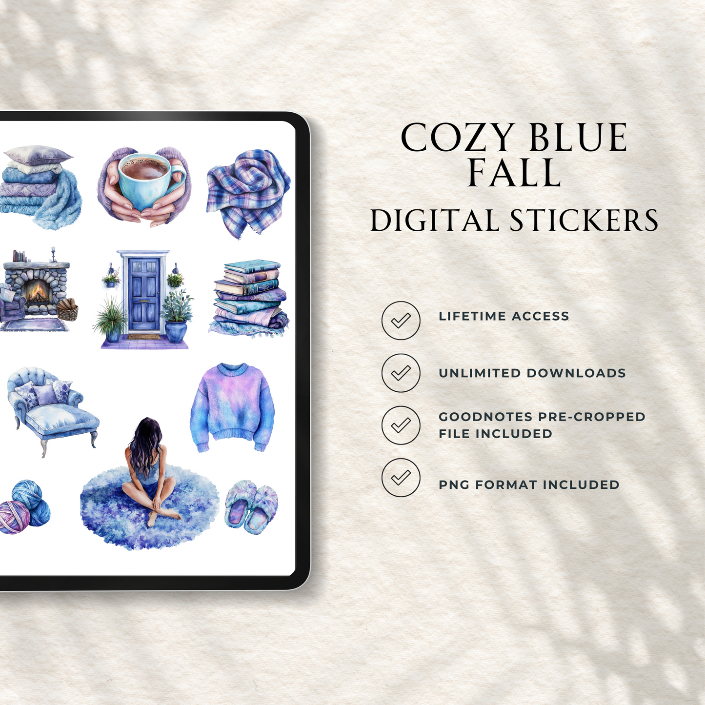 Cozy Blue Fall Stickers