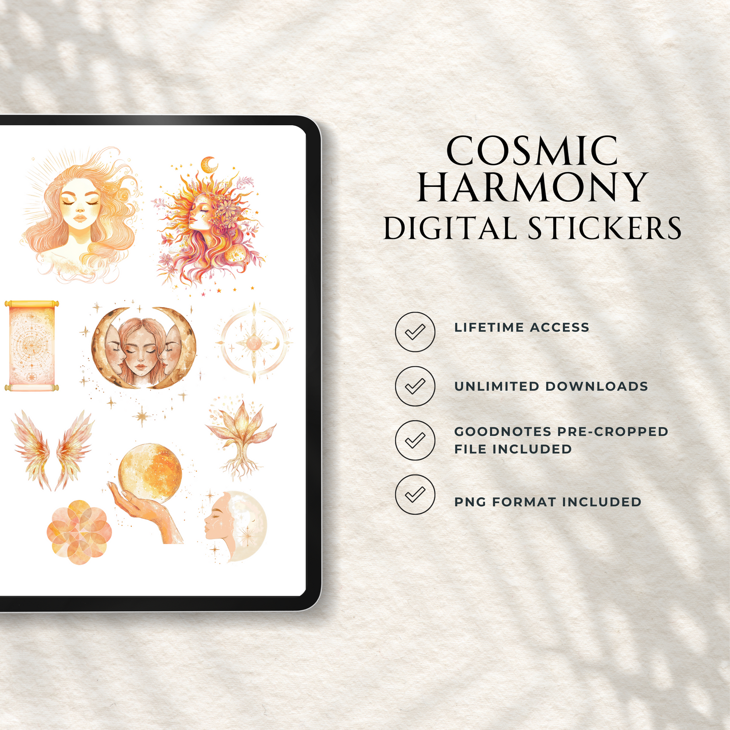 Cosmic Harmony Digital Stickers