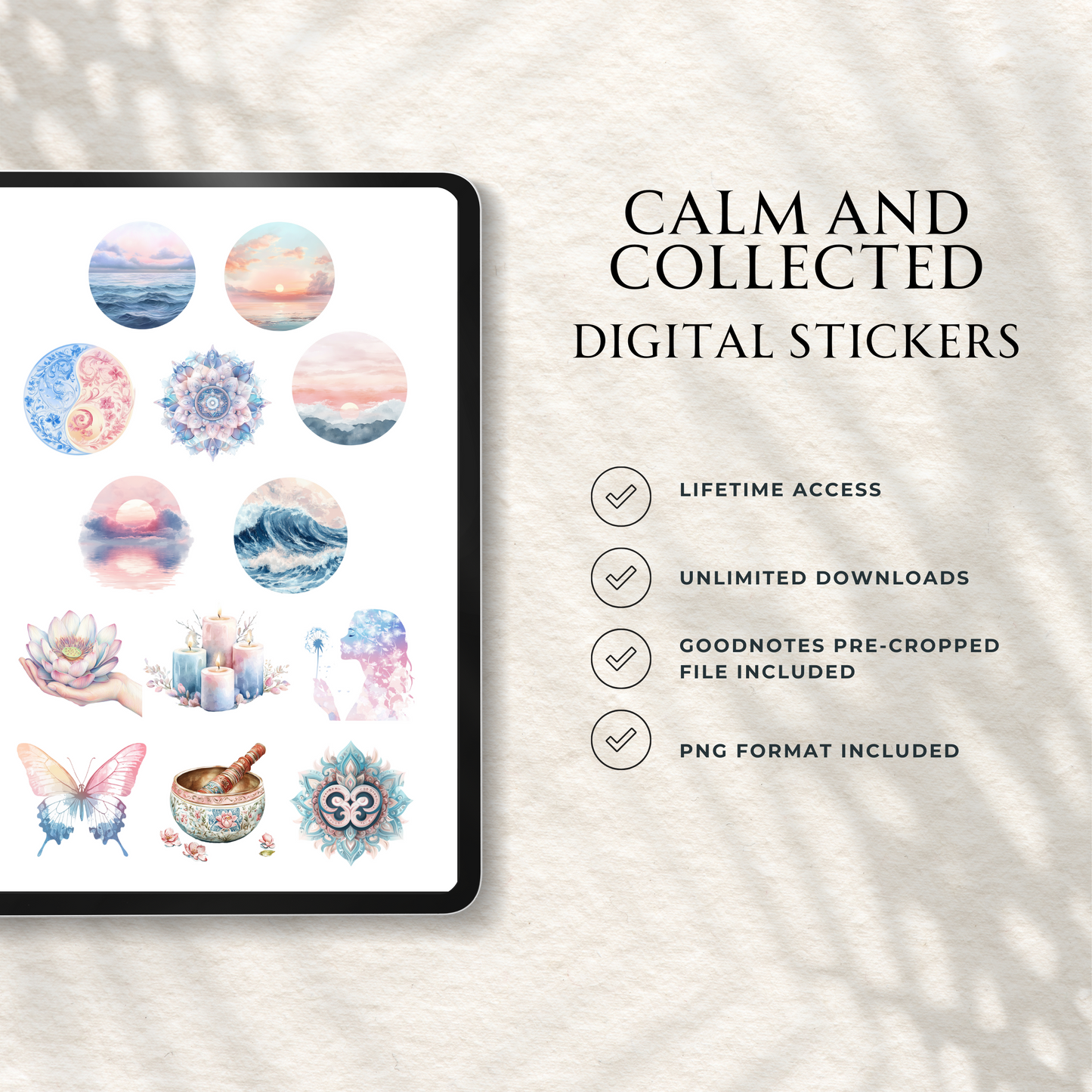 Calm and Collected Digital Stickers