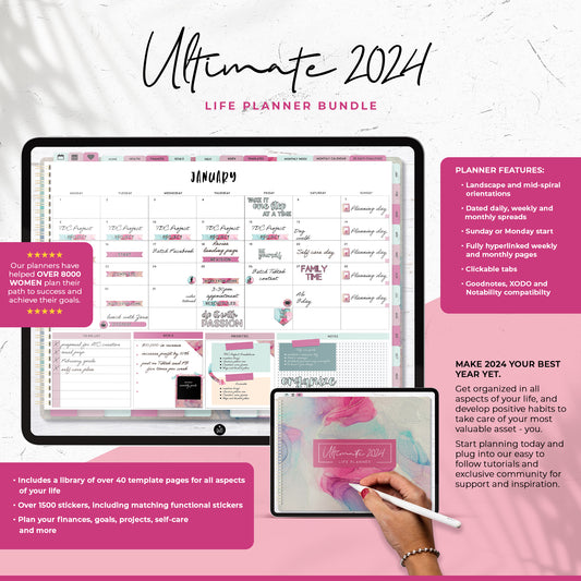 2024 Ultimate Life Planner in Marble Ink